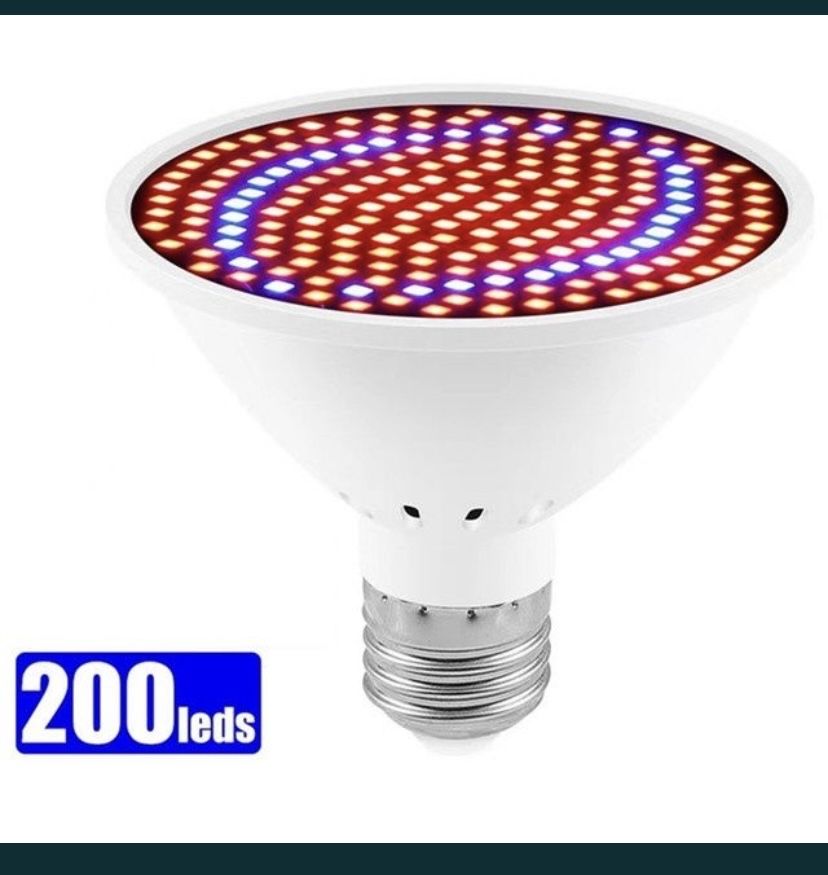 Фитолампа для росту растений 200 led 9w ,Фіто лампа цоколь e 27