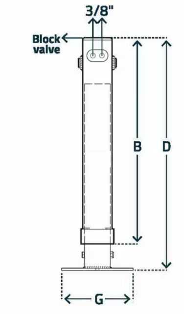 STR942 Stopa podporowa hydrauliczna 90x720 mm dwustronnego działania