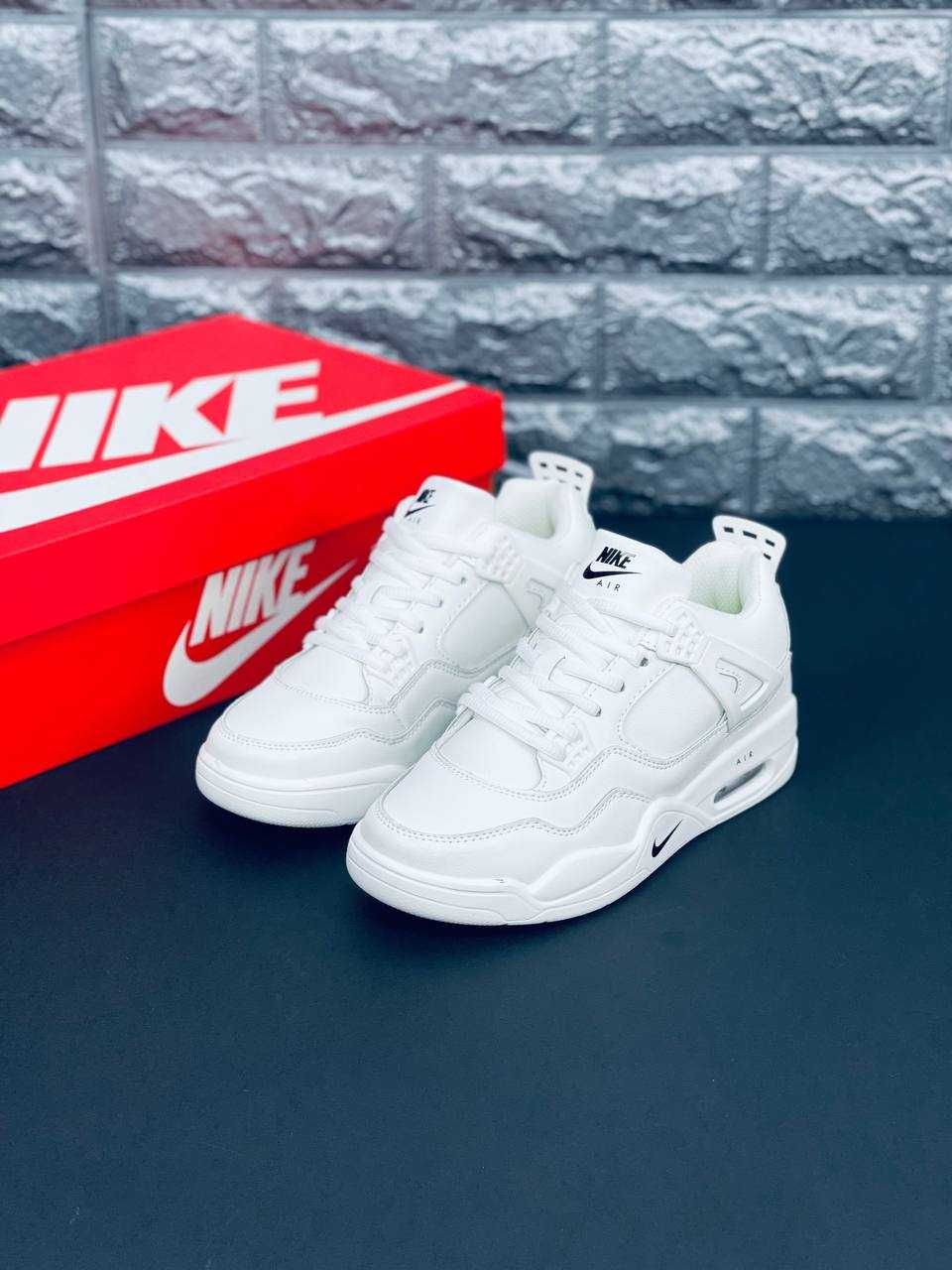 Кроссовки Nike Air Jordan Белые 4 Retro кожаные кросовки Найк Аура 24