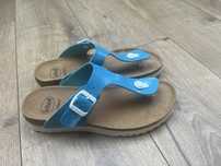 Scholl japonki klapki niebieskie lakierowane 38 24,5