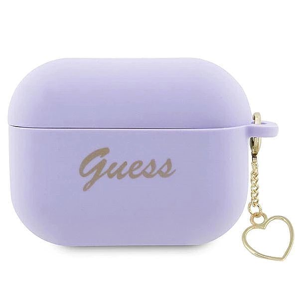 Etui Guess Silicone Charm Heart Collection na AirPods Pro 2 - purpurow