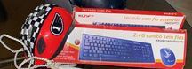 Vendo , teclado+rato, capacete de criança