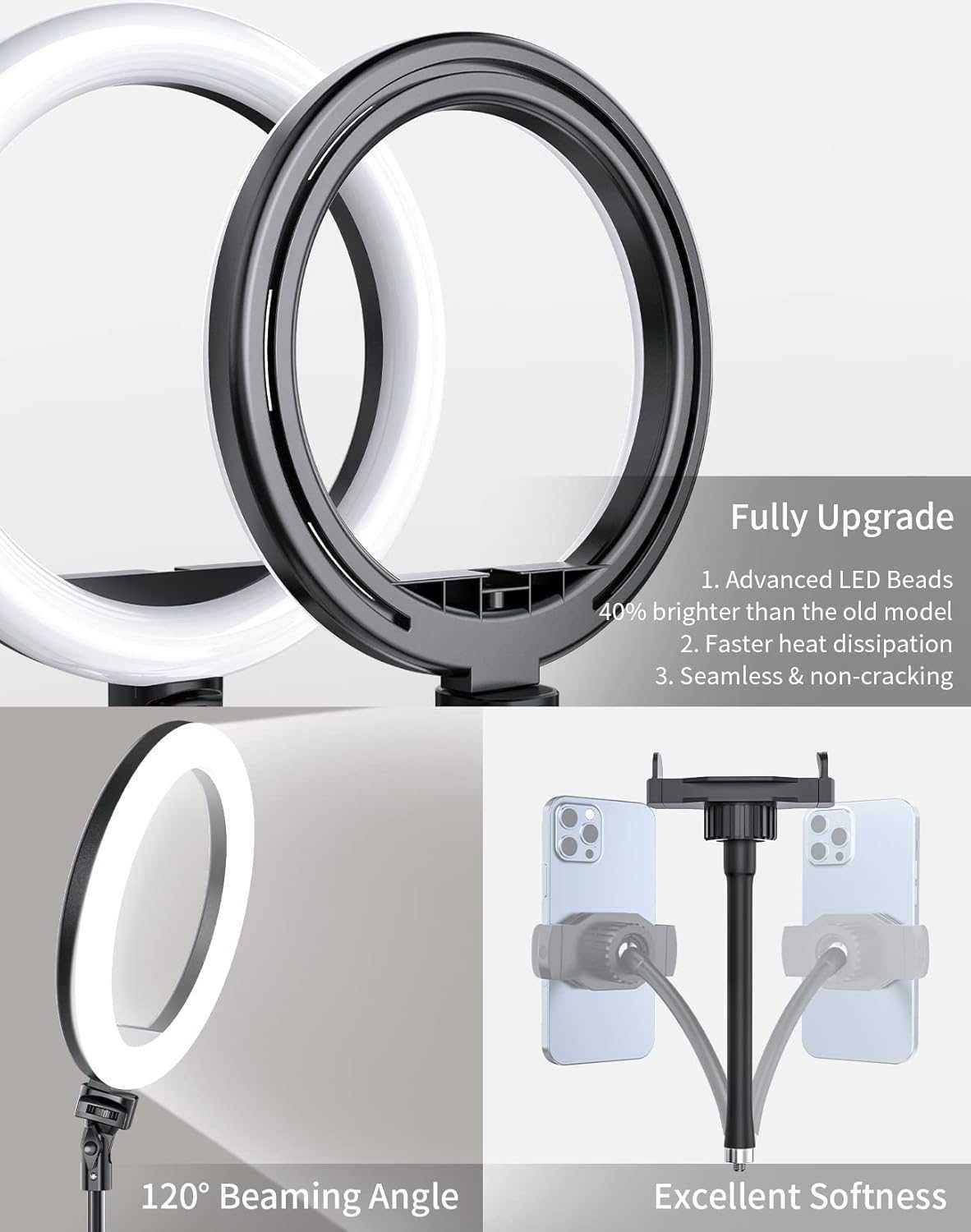 Tupwoon 10" lampa pierścień świetlny, statyw dla telefonu, selfie ring