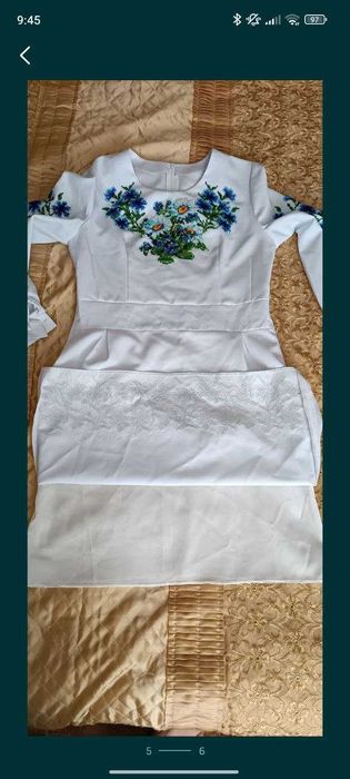 Біла вишита сукня, вишиванка ручної роботи