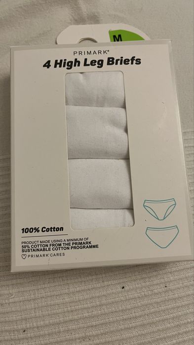 Pack 4 cuecas Primark “High Leg Briefs” tamanho M – NOVO