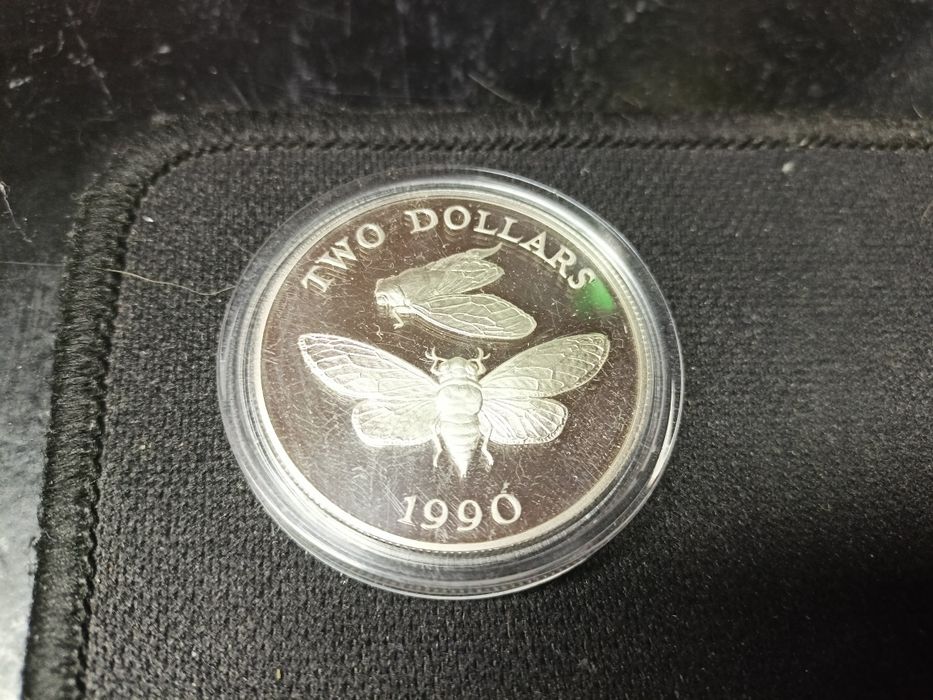 1990 Bermudy 2$ srebrna moneta