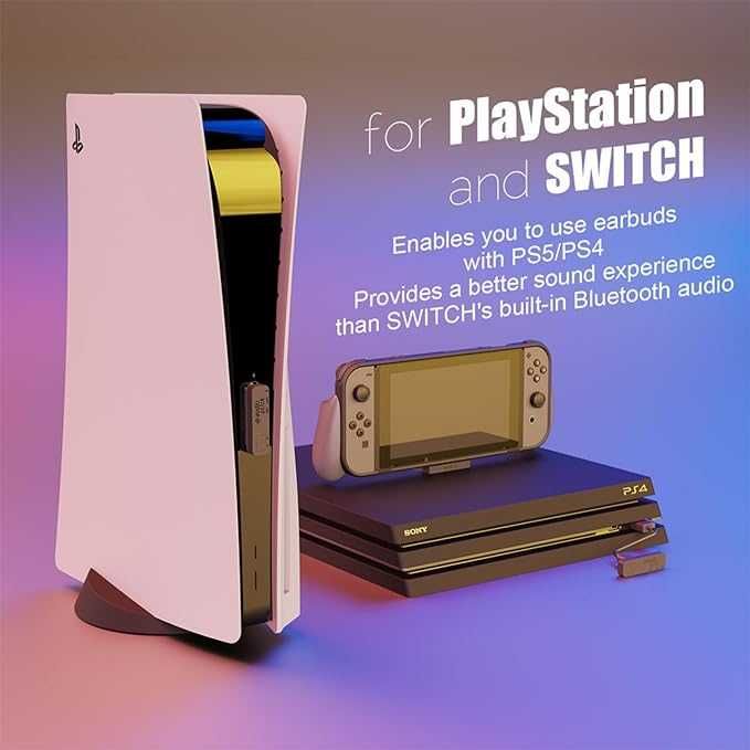 Skull & Co Bluetooth 5.0 bezprzewodowy adapter nadajnik audio PS5 PS4