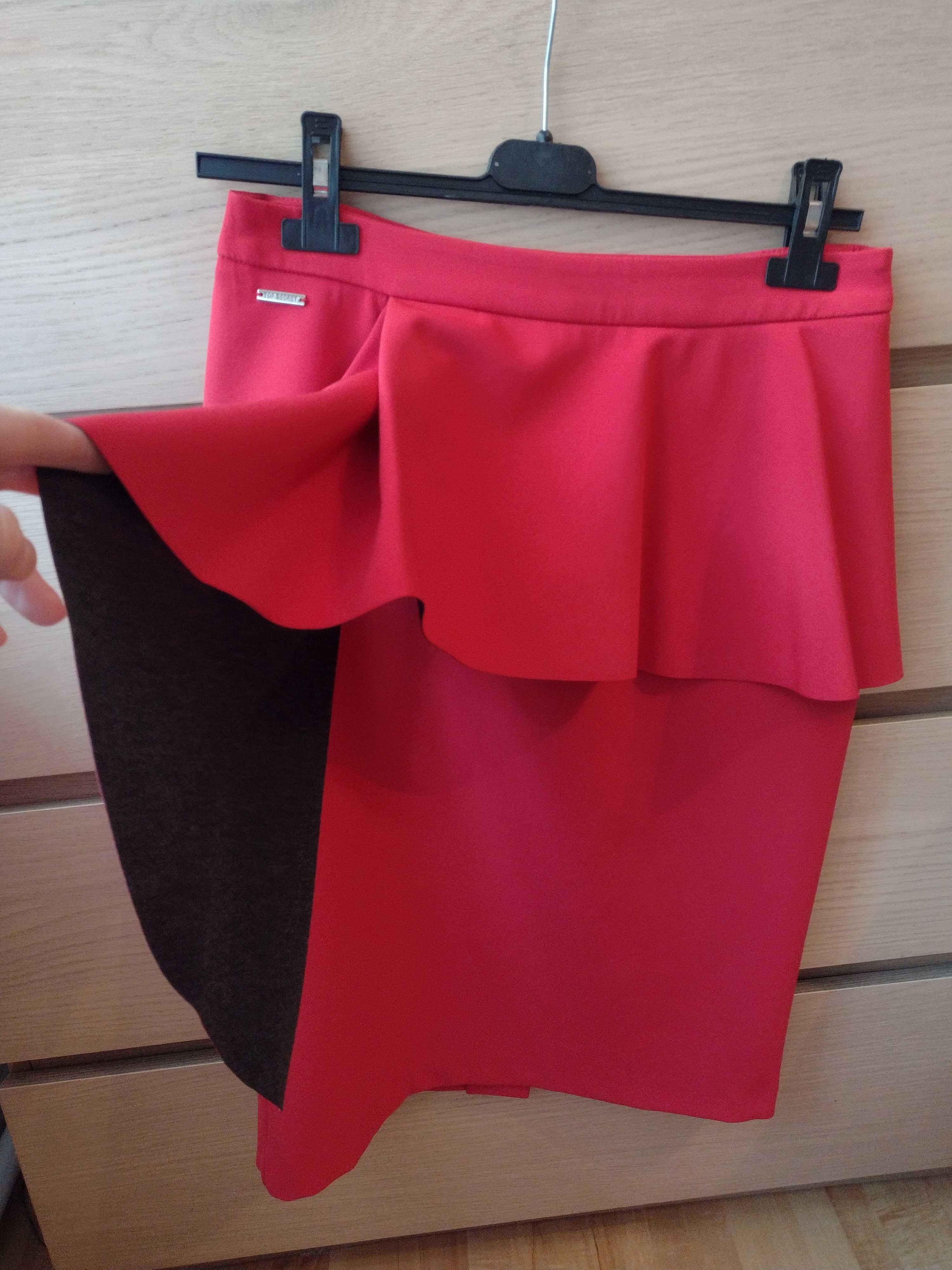 Piękna czerwona spódnica s 36 Top Secret elegancka