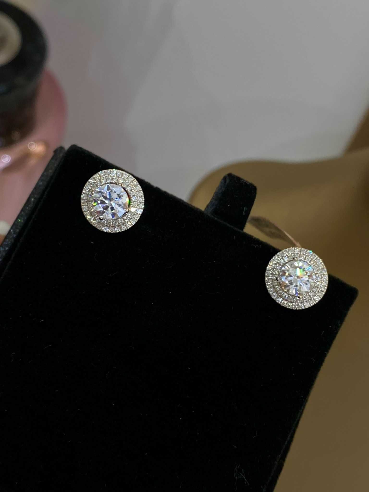 Kolczyki HALO z diamentami 2.52 CT VVS1/H Certyfikat IGI