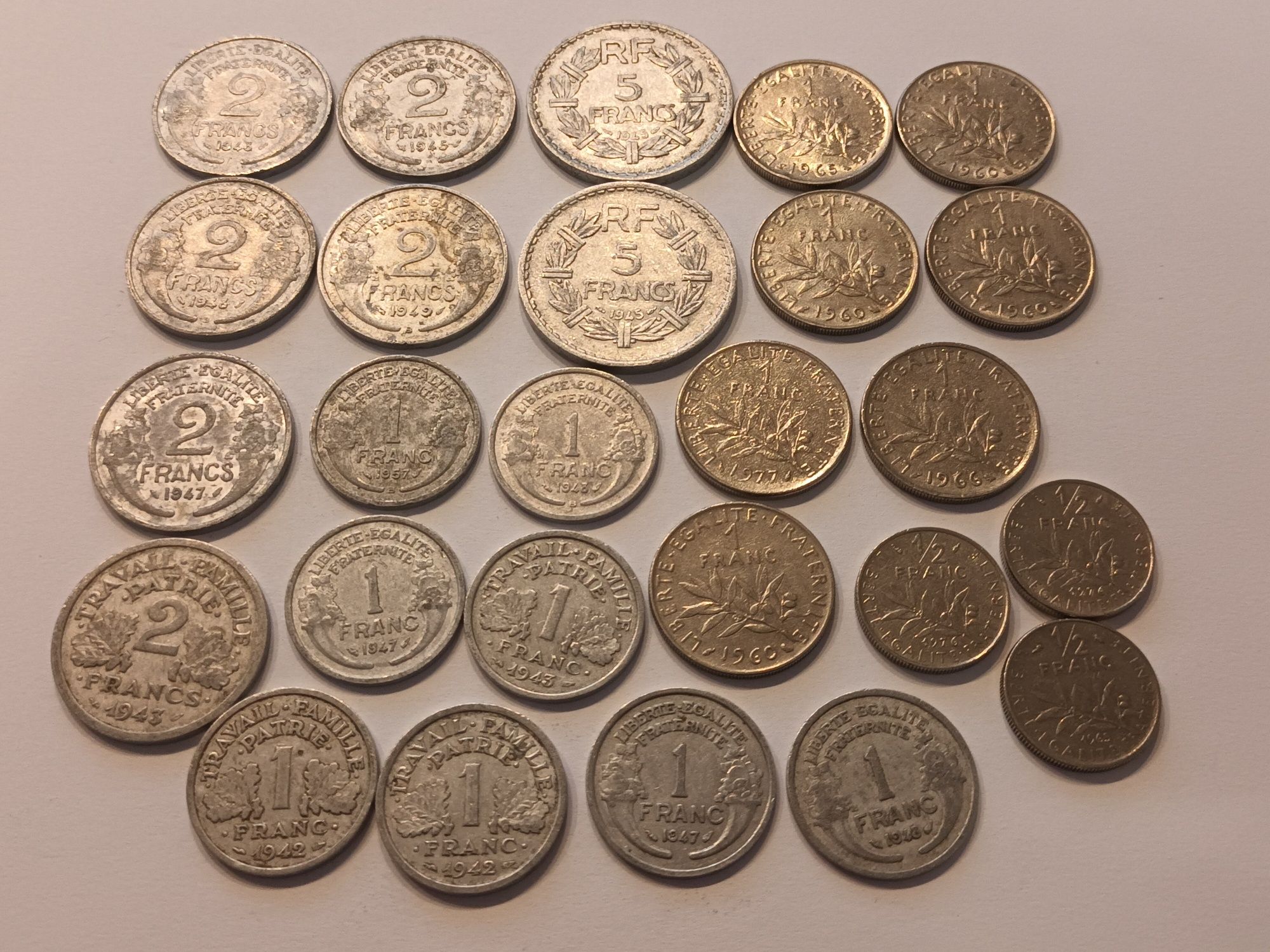 Monety Francja 26sztuk