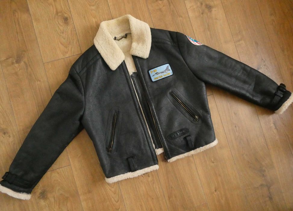 Kurtka skórzana męska KOŻUCH F16 skóra PILOTKA lotnicza M/L