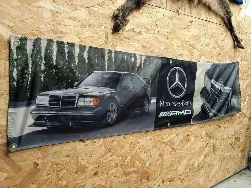 Duży baner garażowy Mercedes AMG klasyk 180x45cm idealny prezent”