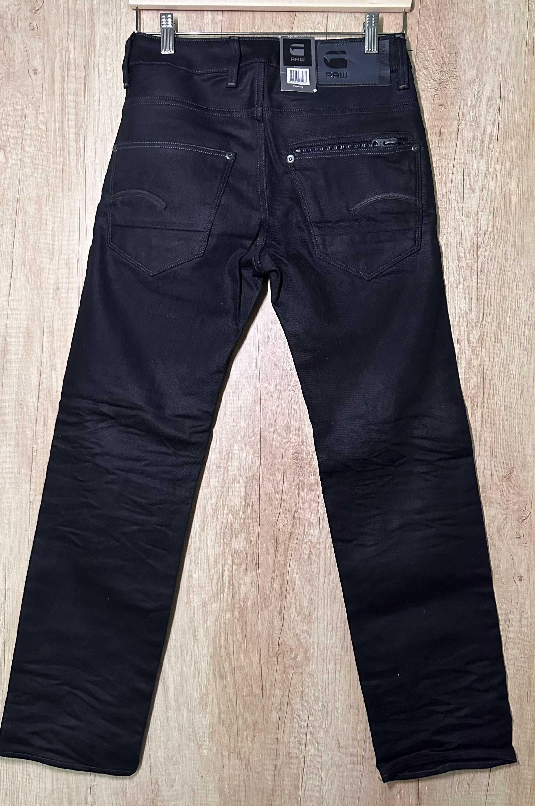 G-STAR RAW Attacc - nowe czarne jeansy woskowane W27 L30