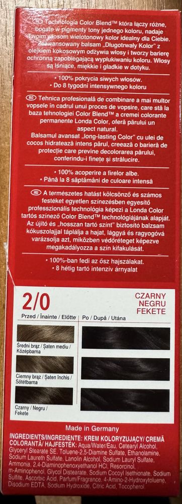 Farba do włosów Londa kolor czarny nowa