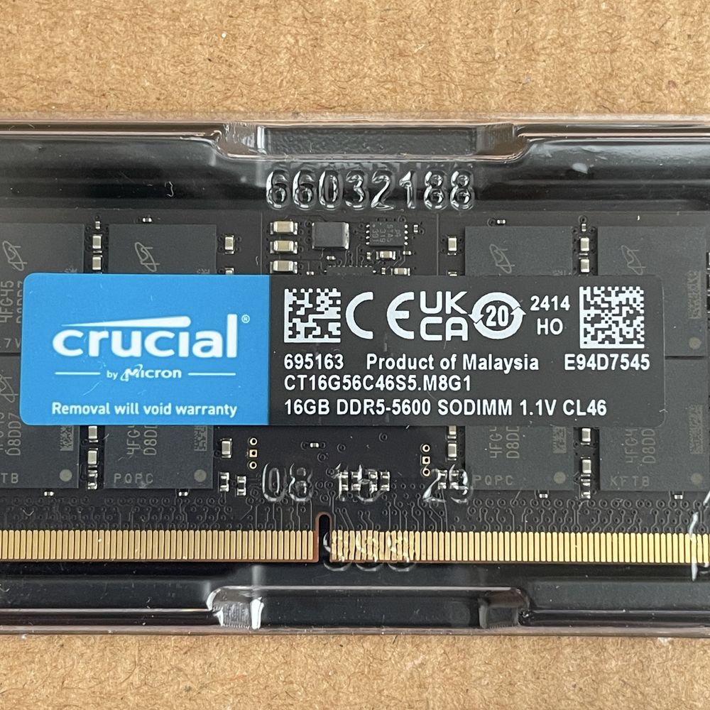 ОЗУ оперативна памʼять Crucial DDR5 5600 Mhz 16 gb для міні пк чи ноут