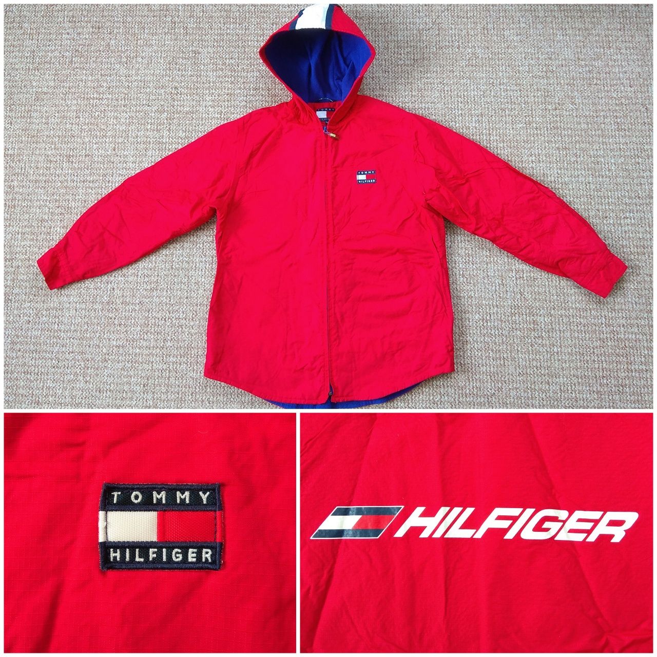 TOMMY HILFIGER куртка винтажная на флисе лого Оригинал (S)