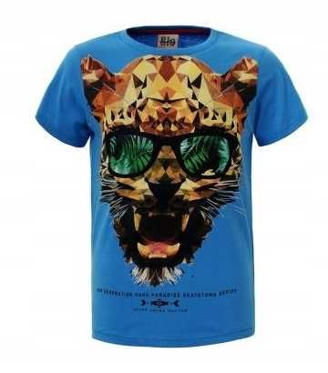 T-shirt chłopięcy z tygryskiem (Kolor: Niebie 98