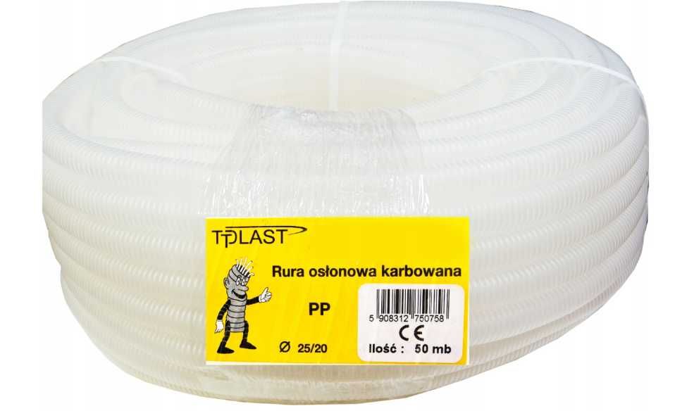 TTPLAST Rura elektroinstalacyjna karbowana PP – RKLF 25/20- 50MB.