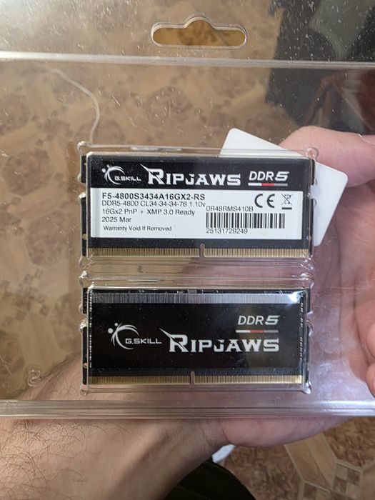 Оперативна пам'ять G.Skill SODIMM DDR5-4800 32768MB (Kit of 2x16384MB)