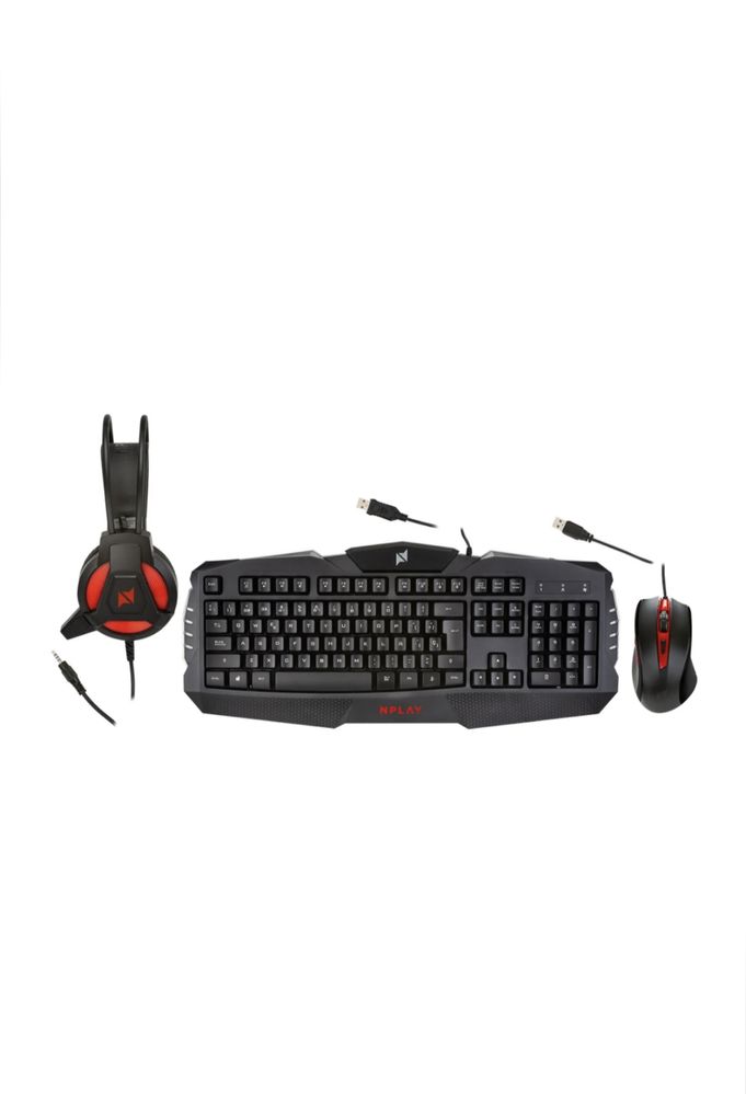 Bundle Gaming NPLAY Dominate 4.0 USB (Teclado + Auscultadores + Rato