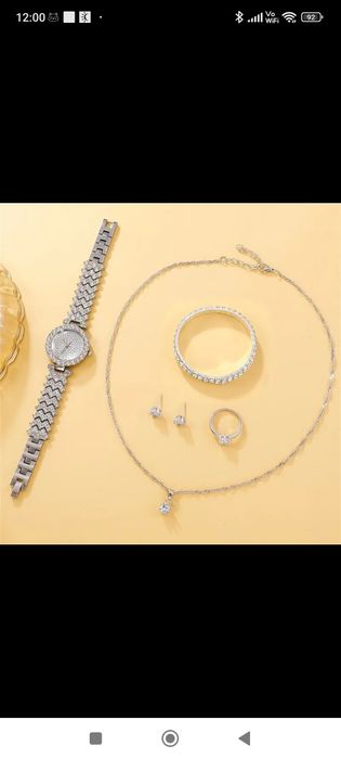 Hit zestaw komplet biżuteria zegarek naszyjnik bransoletka kolczyki