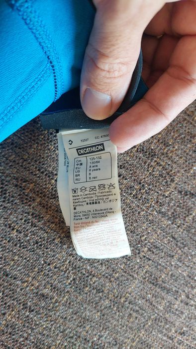 Fato Surf de Verão para Criança Azul Neoprene 1,5 mm TRIBORD 8 anos