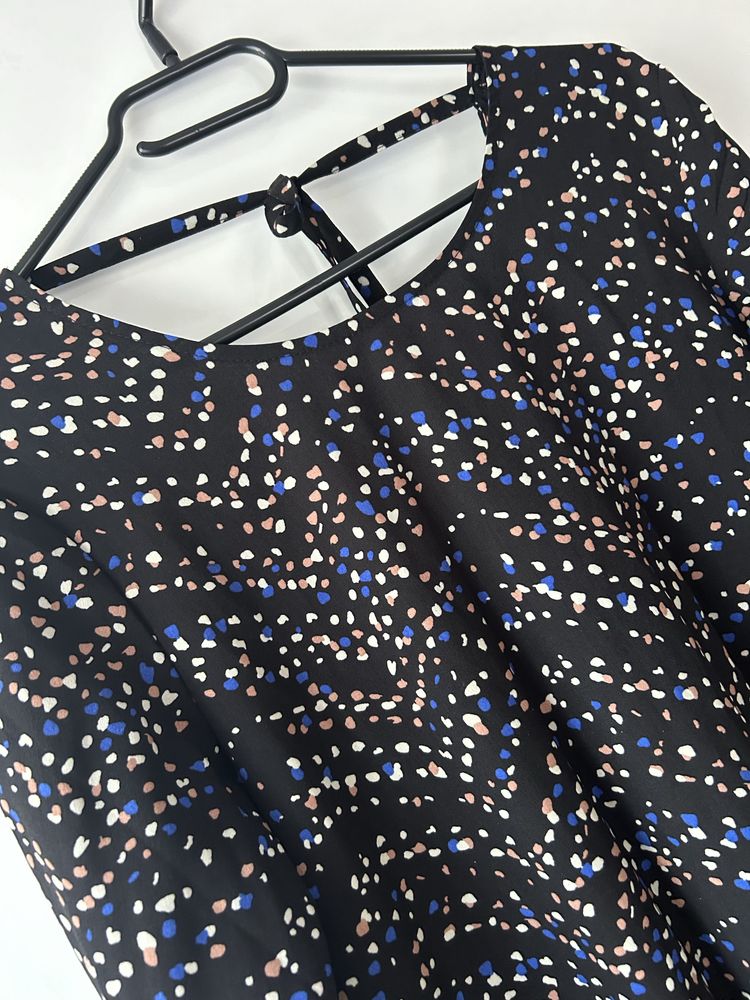 Piękna sukienka babydoll czarna w kropki Sinsay rozmiar M