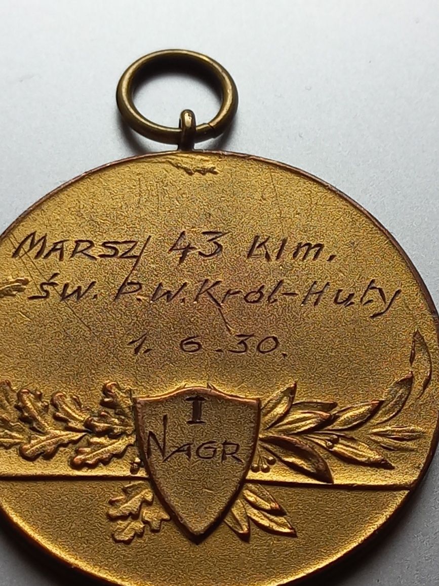 Królewska Huta (Chorzów) - medal, I miejsce, marsz 43 km, 1930 r.