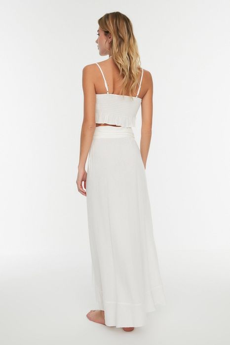 Trendyol 36 S Spódnica Maxi Biała Wiązna H17173