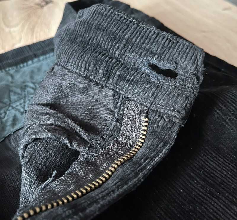 Czarne spodnie sztruksowe damskie Miaoni Jeans XXXL 46