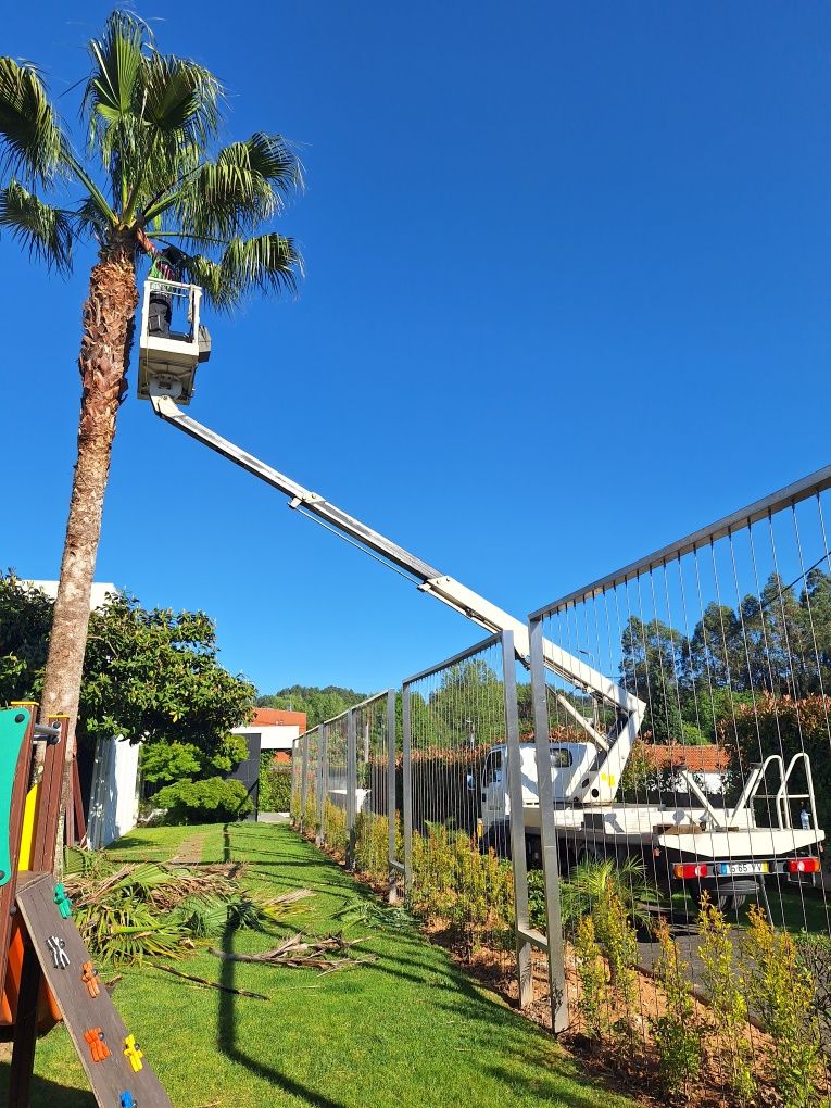 Grua barquinha com plataforma elevatória