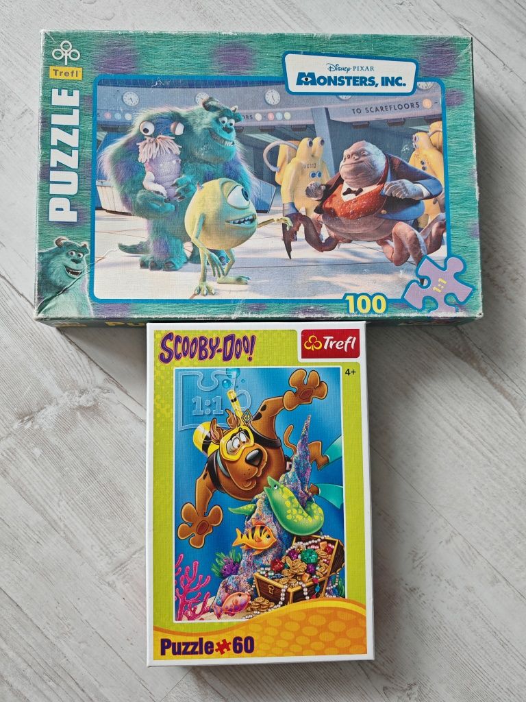 Puzzle 4 pudełka Cars, Scooby Doo, Monsters