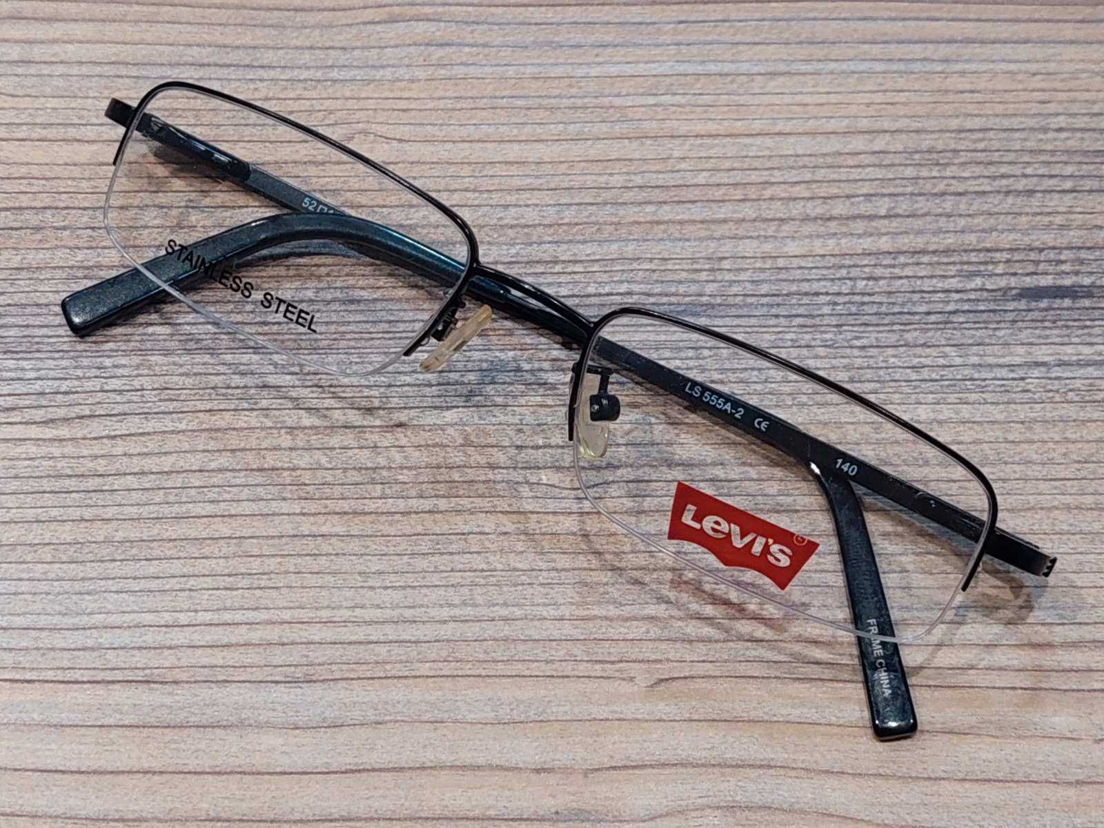 Męskie  okulary z pól oprawkami w eleganckim stylu LS 555 A2 od Levis!