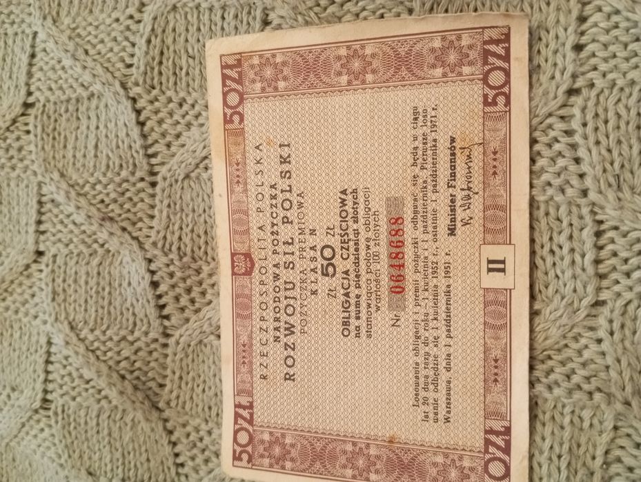 Obligacja częściowa 50zł