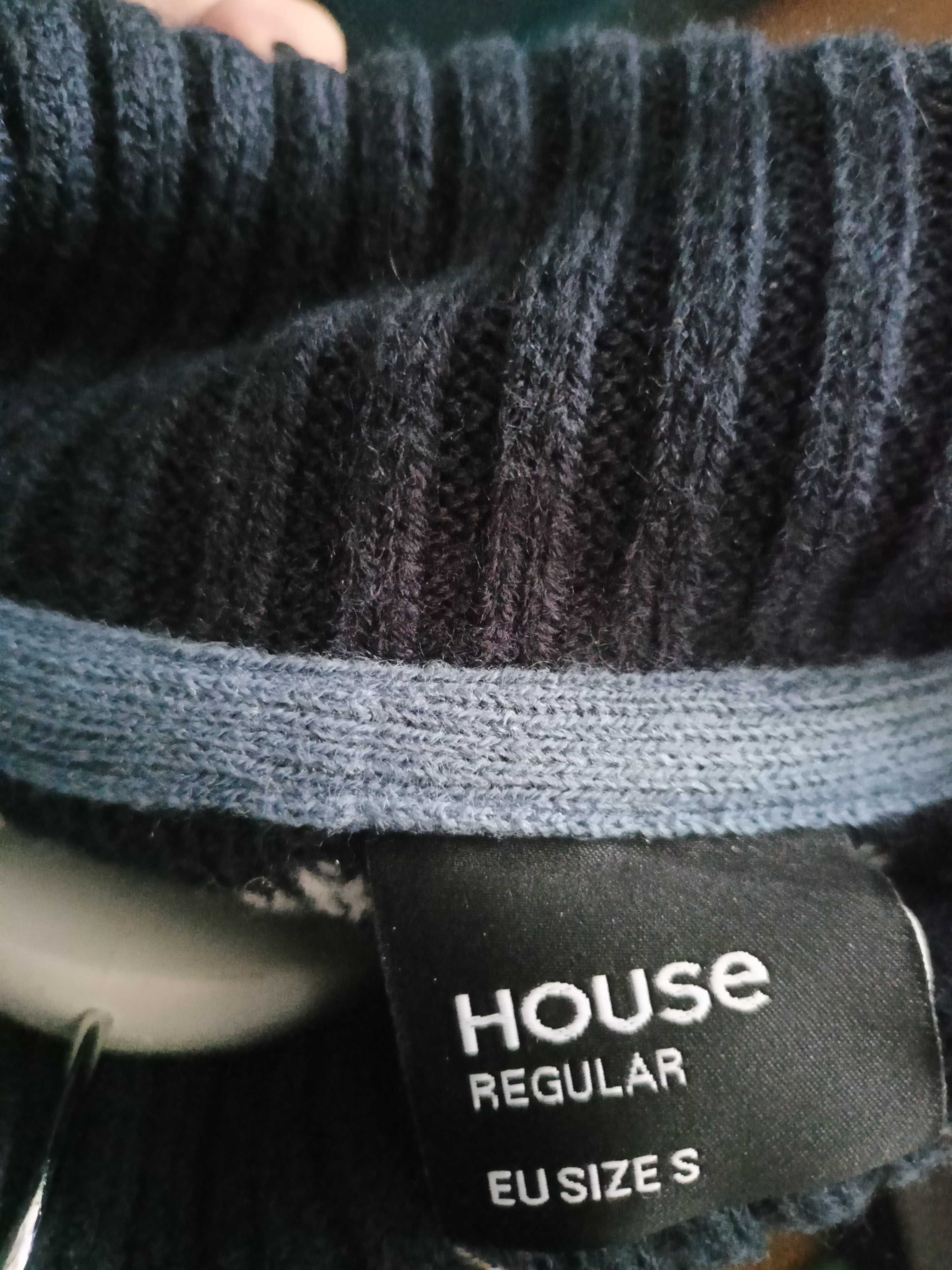 sweter męski zimowy w wilki fullprint nadruk góry House S ciepły