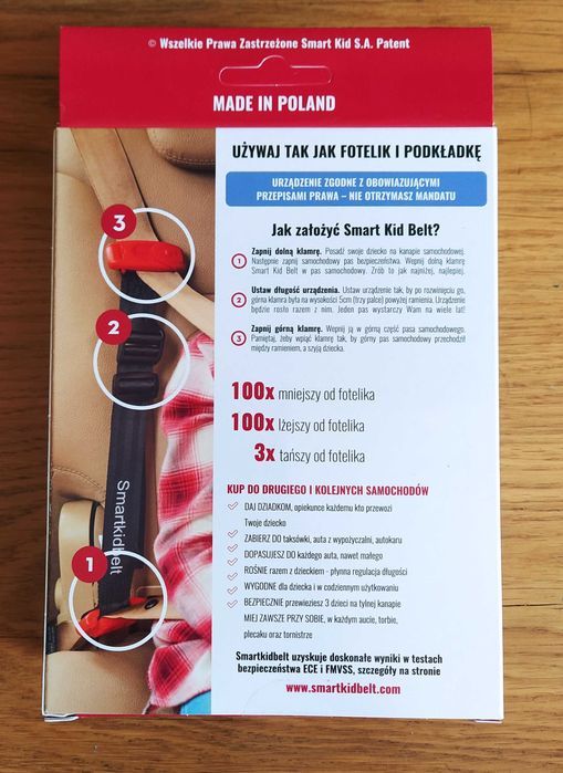 Uchwyt zapięcie do pasów Smart kid belt - nowe