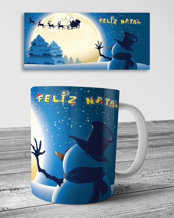 Canecas de Ceramica branca personalizadas de Natal