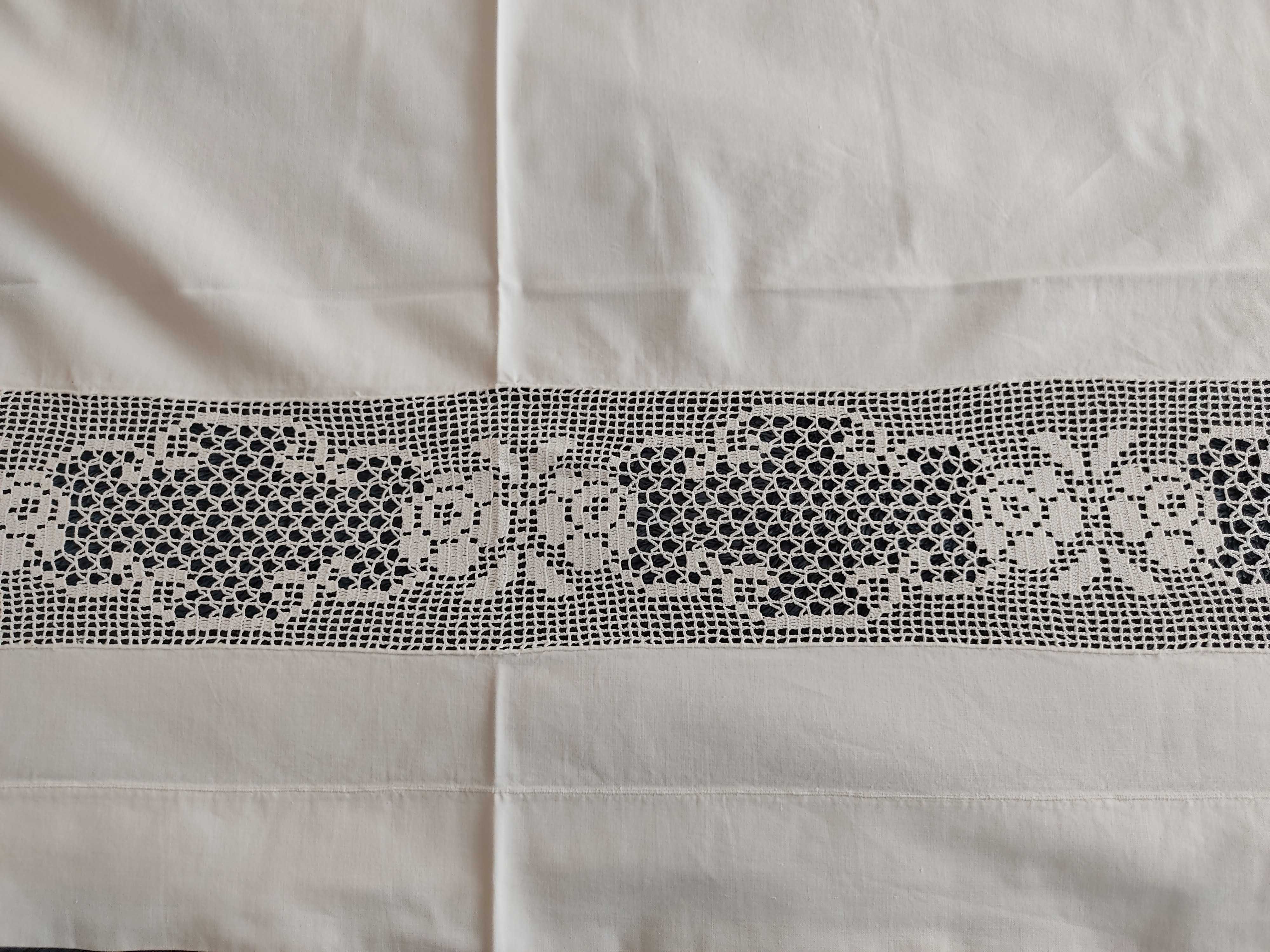Lençóis antigos de renda cama casal