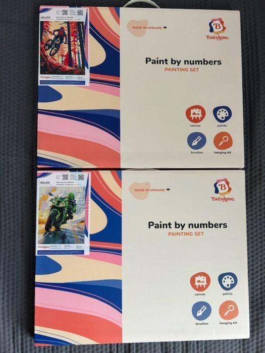 2 x nowe malowanie po numerach Brushme motocykl