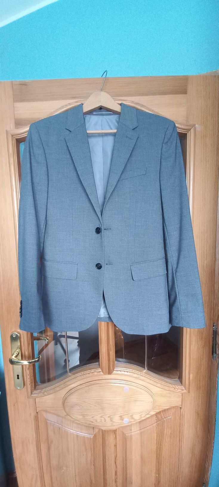 marynarka + spodnie garniturowe H&M na szczupłego mężczyznę 175-180