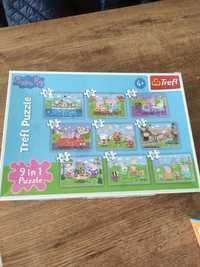 Puzzle 9w1 Świnka Peppa kompletne 4+