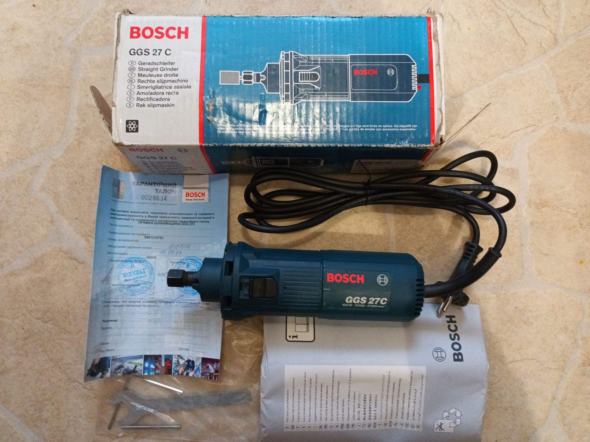 Фрезер BOSCH GGS 27C 600W 12000 - 27000 об/хв 6мм  Новий Оригінал Рідк