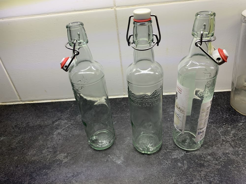 Butelki z kapslem 0,5l po alkoholu kraftowym