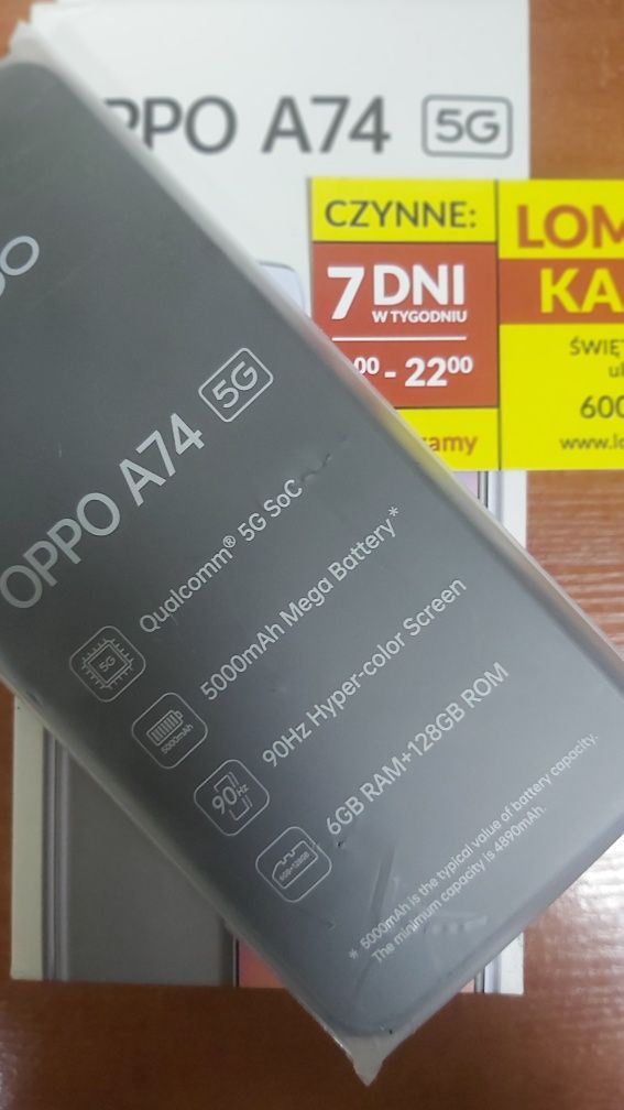 (4550/23) TELEFON OPPO A74 5G  6/128GB nieużywany