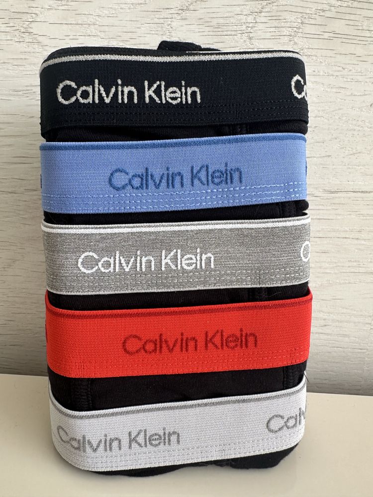 Набір чоловічі труси бріфи Calvin Klein пак 5 штук чорні