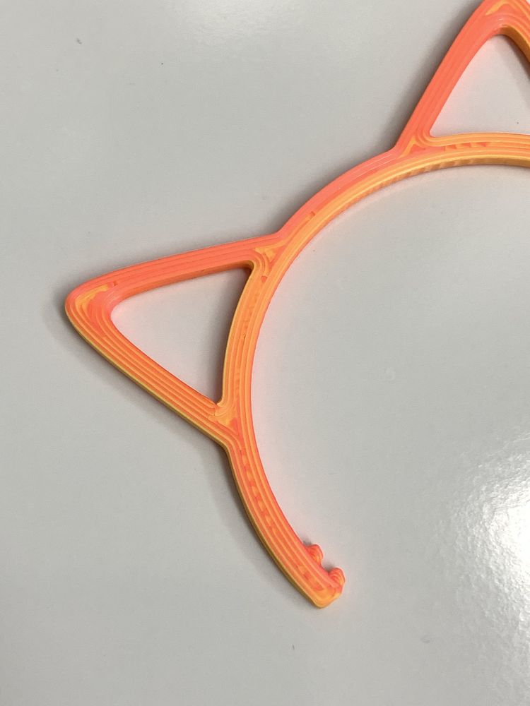 Opaska uszy kota dla lalki tainbow high kolor pomaranczowy neon 1szt