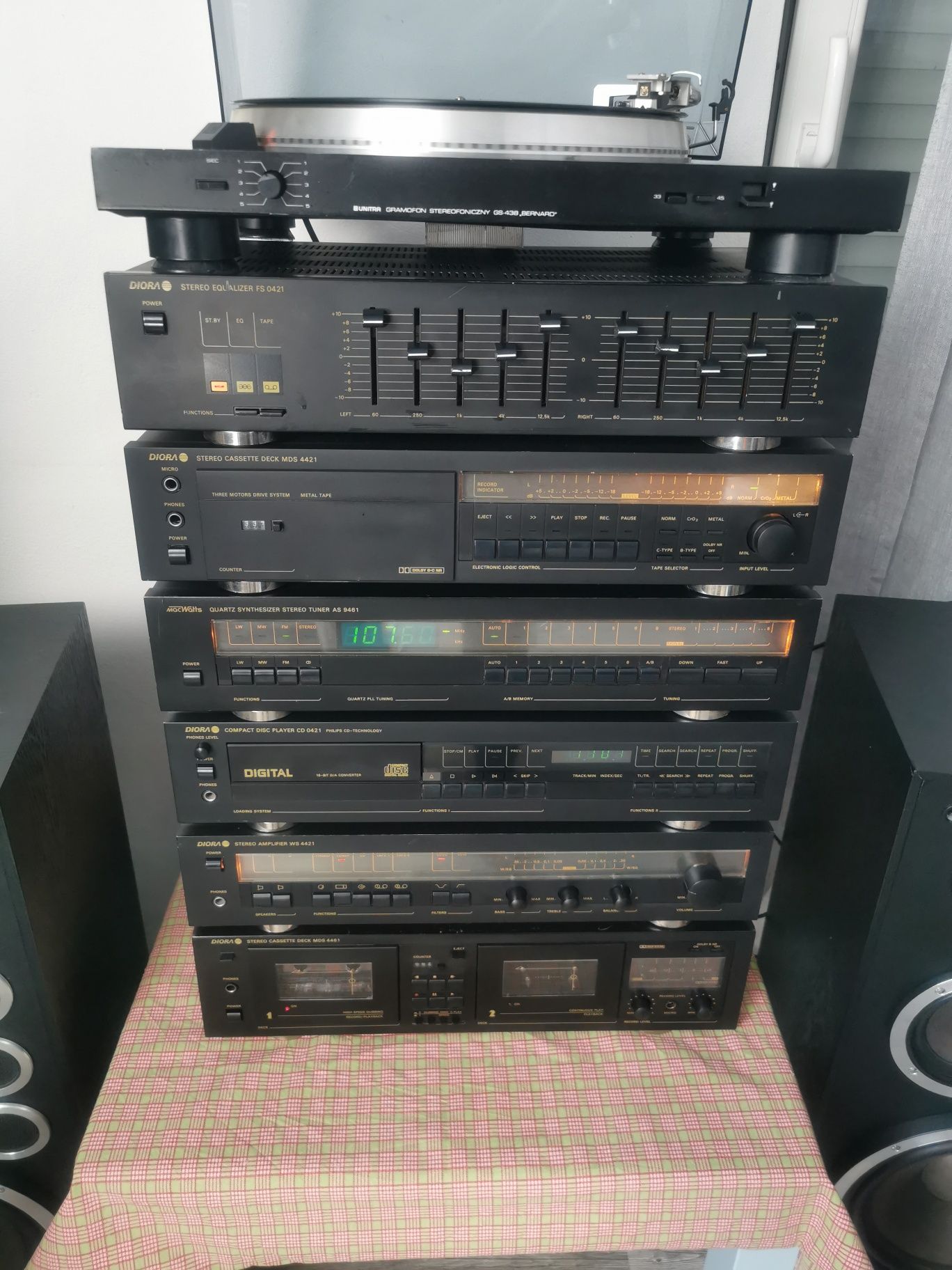 Wieża Stereo Unitra Mac Watts Diora SSL 4421- 7 el. ŁADNY STAN Radmor