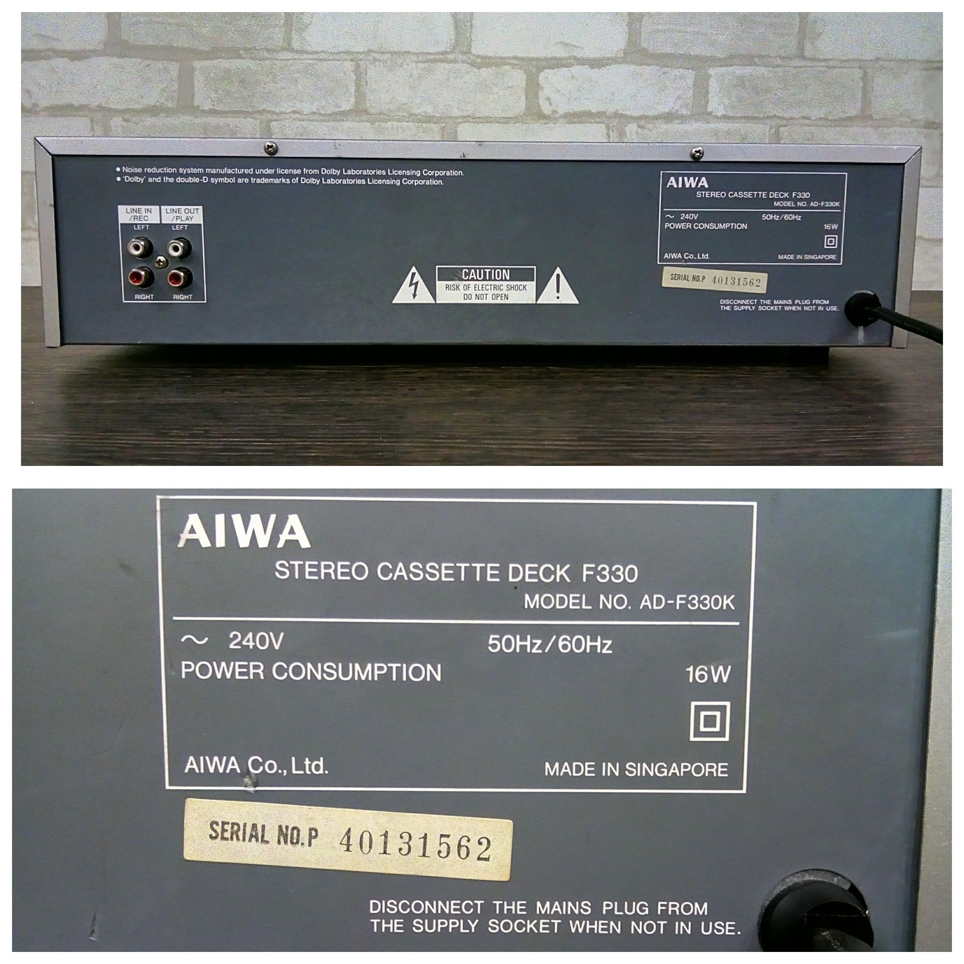 Aiwa AD-F330K Stereo Cassette Deck