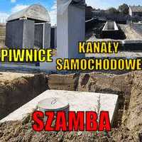 Zbiorniki/szamba betonowe Piwnica Betonowe kanały samochodowe