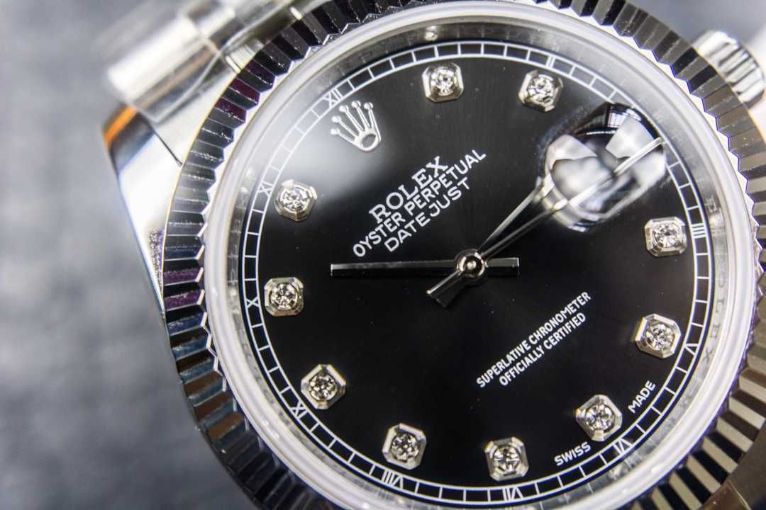 Męski zegarek Rolex Oyster Perpetual Datejust z czarnym diamentem